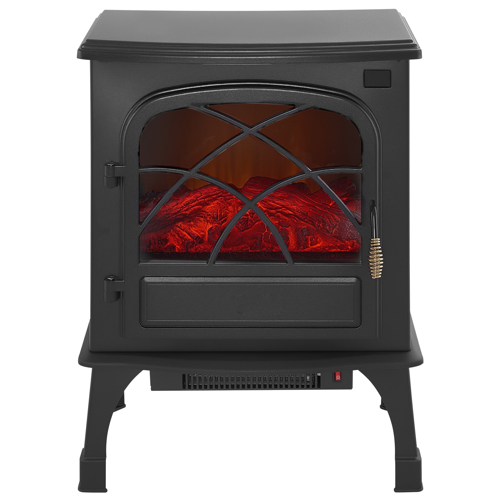 25.5 Inch Freestanding Electric Fireplace Heater 1500W Adjustable Flames Remote_voghion.com